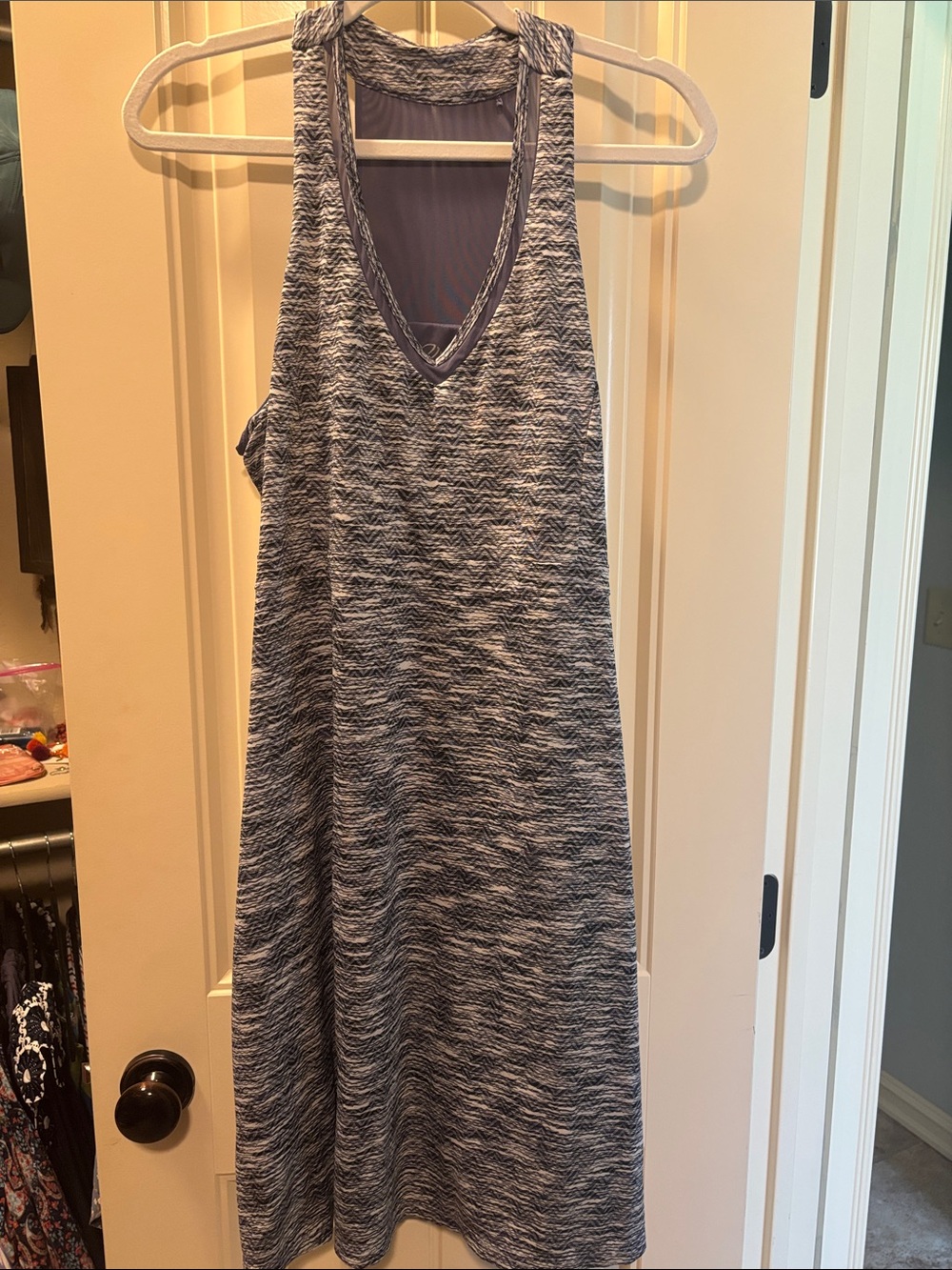 MPG Heathered Navy Racerback Midi Dress